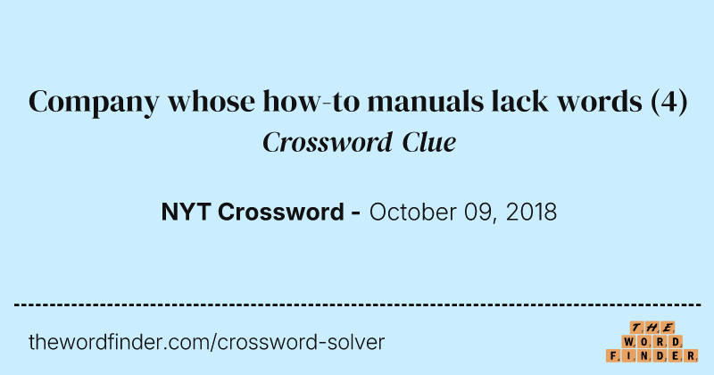 Company whose how-to manuals lack words crossword clue image