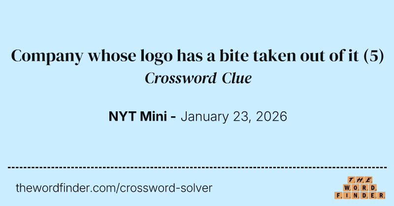 Company whose logo has a bite taken out of it crossword clue image