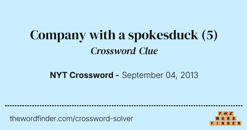 Company with a spokesduck crossword clue image