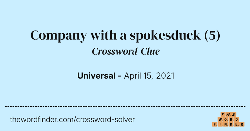 Company with a spokesduck crossword clue image