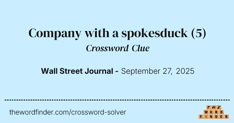 Company with a spokesduck crossword clue image