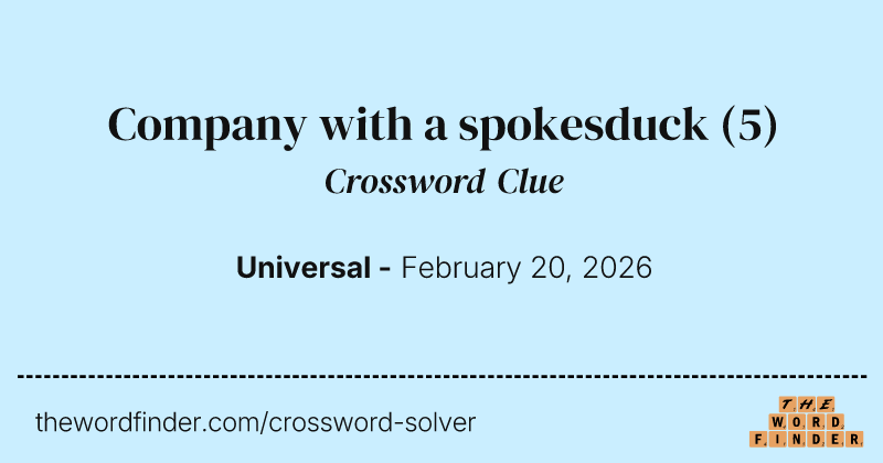 Company with a spokesduck crossword clue image