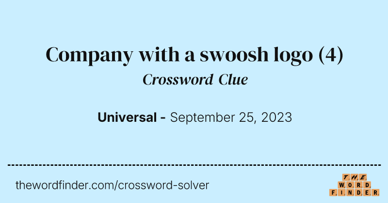 Company with a swoosh logo crossword clue image