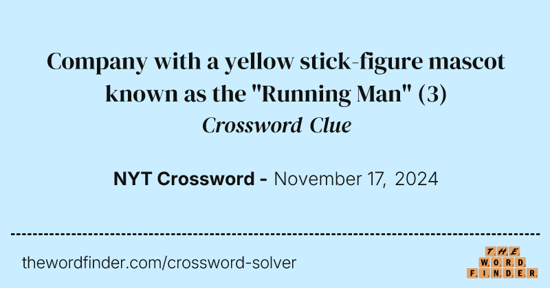 Company with a yellow stick-figure mascot known as the "Running Man" crossword clue image