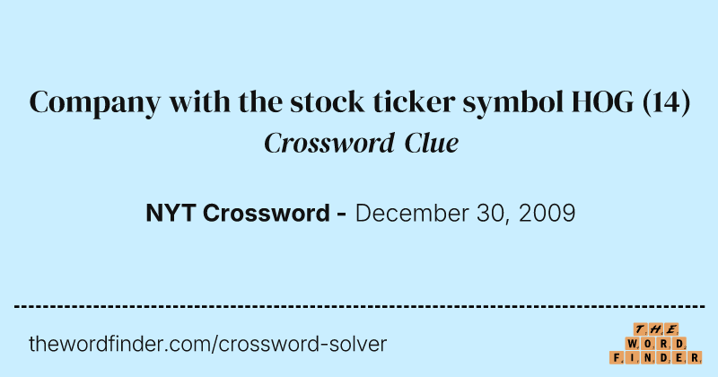 Company with the stock ticker symbol HOG crossword clue image