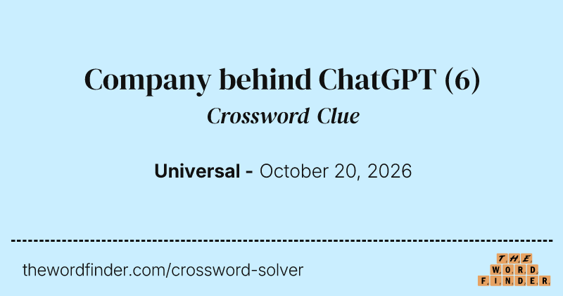 Company behind ChatGPT crossword clue image