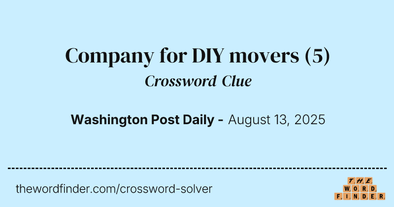 Company for DIY movers crossword clue image