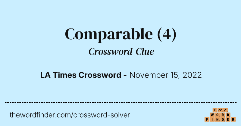 Comparable crossword clue image