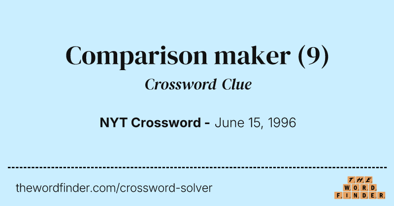 Comparison maker crossword clue image