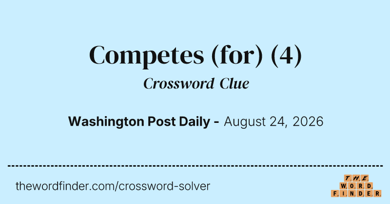 Competes (for) crossword clue image