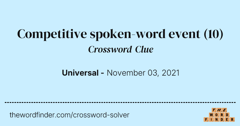 Competitive spoken-word event crossword clue image