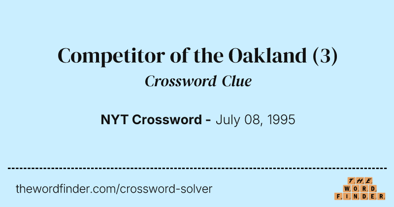 Competitor of the Oakland crossword clue image