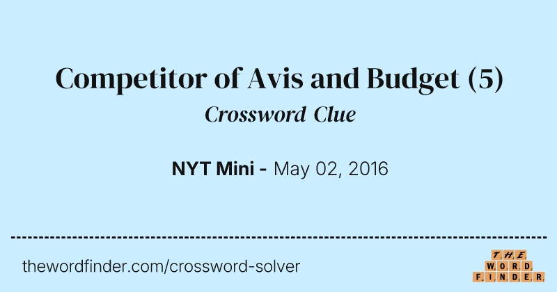 Competitor of Avis and Budget crossword clue image