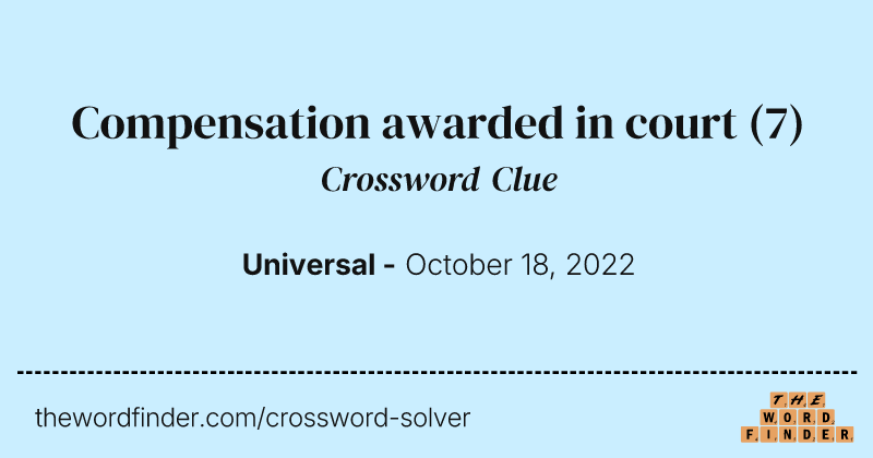 Compensation awarded in court crossword clue image