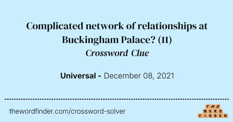 Complicated network of relationships at Buckingham Palace? crossword clue image