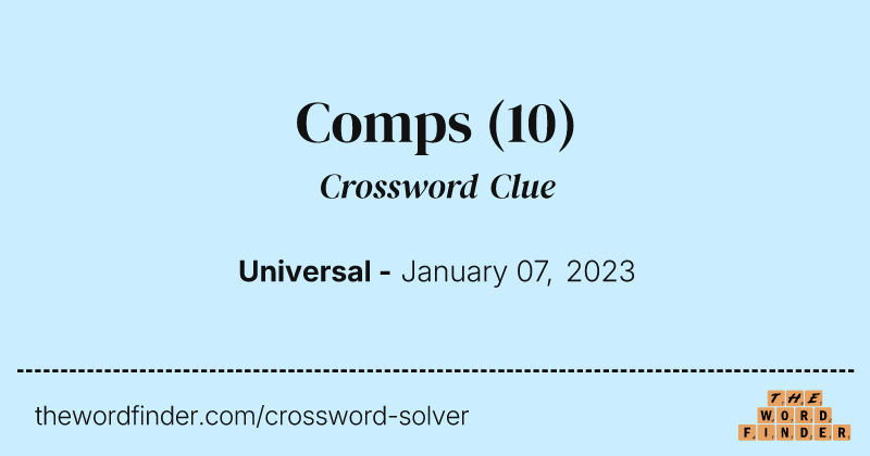 Comps crossword clue image