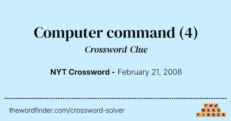 Computer command crossword clue image