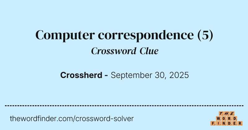 Computer correspondence crossword clue image