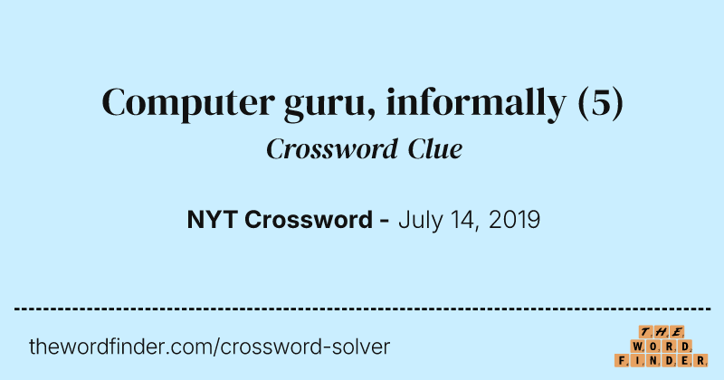 Computer guru, informally crossword clue image