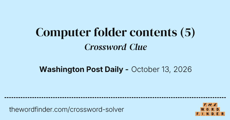 Computer folder contents crossword clue image