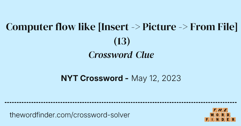 Computer flow like [Insert -> Picture -> From File] crossword clue image
