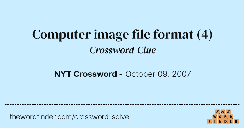 Computer image file format crossword clue image