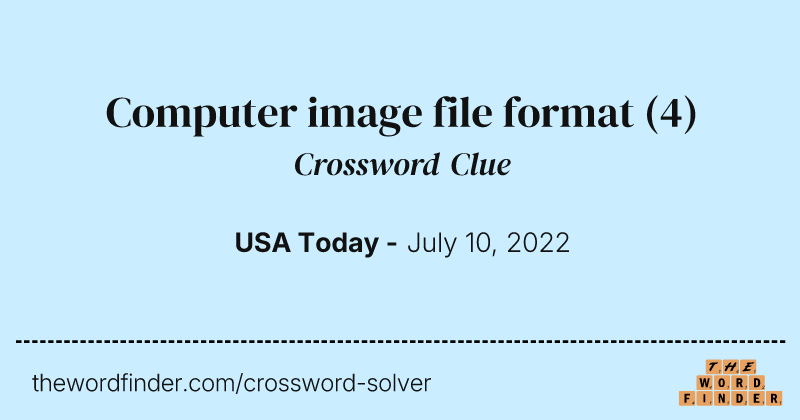 Computer image file format crossword clue image