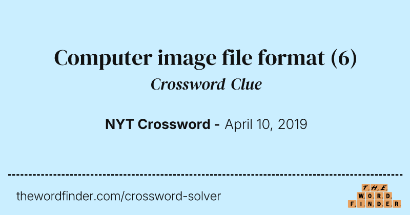 Computer image file format crossword clue image