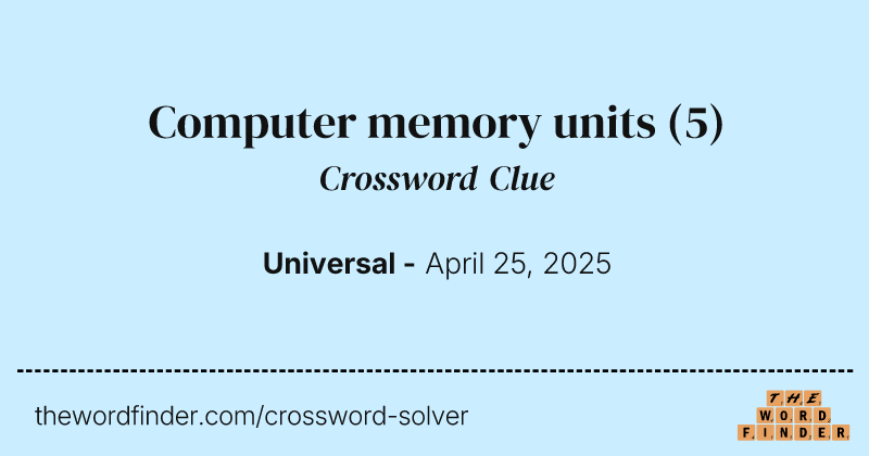 Computer memory units crossword clue image