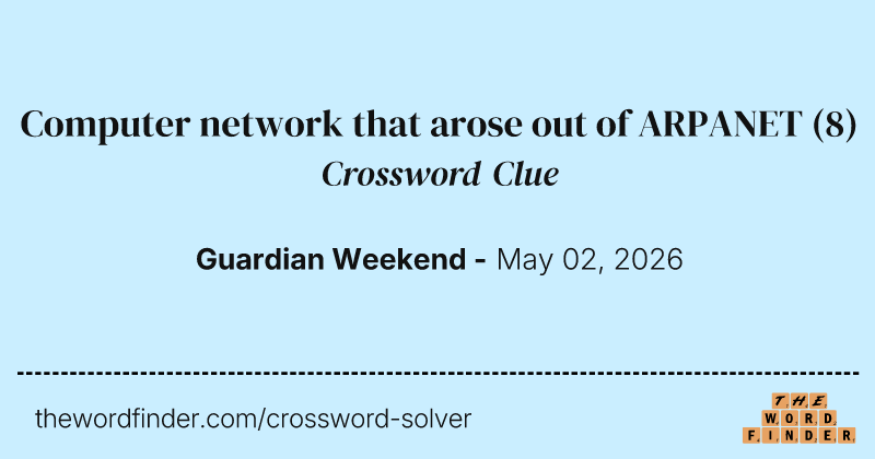 Computer network that arose out of ARPANET crossword clue image