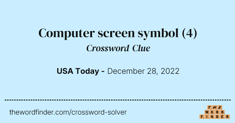 Computer screen symbol crossword clue image