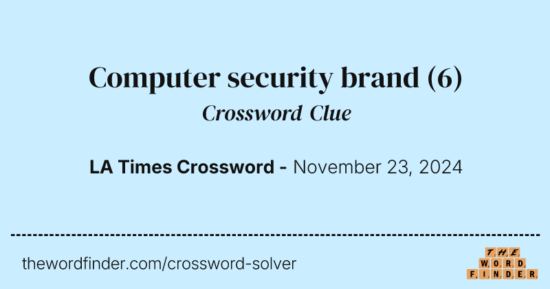 Computer security brand crossword clue image