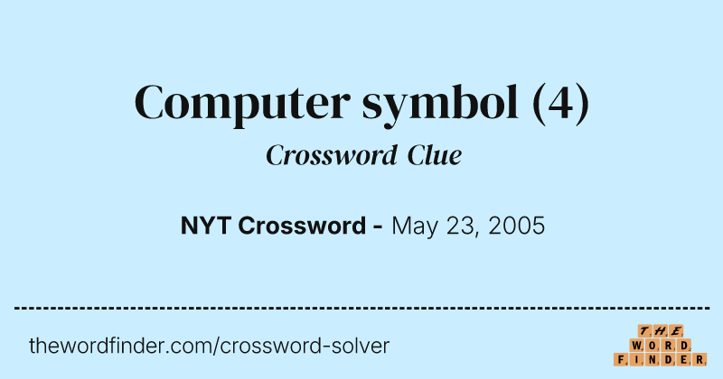 Computer symbol crossword clue image