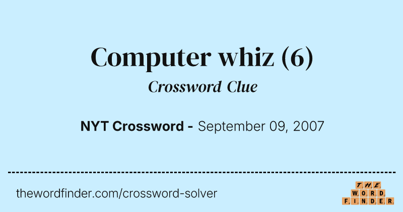 Computer whiz crossword clue image