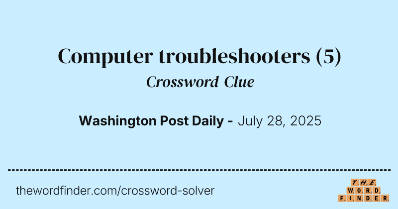 Computer troubleshooters crossword clue image