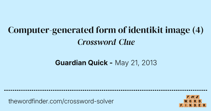 Computer-generated form of identikit image crossword clue image