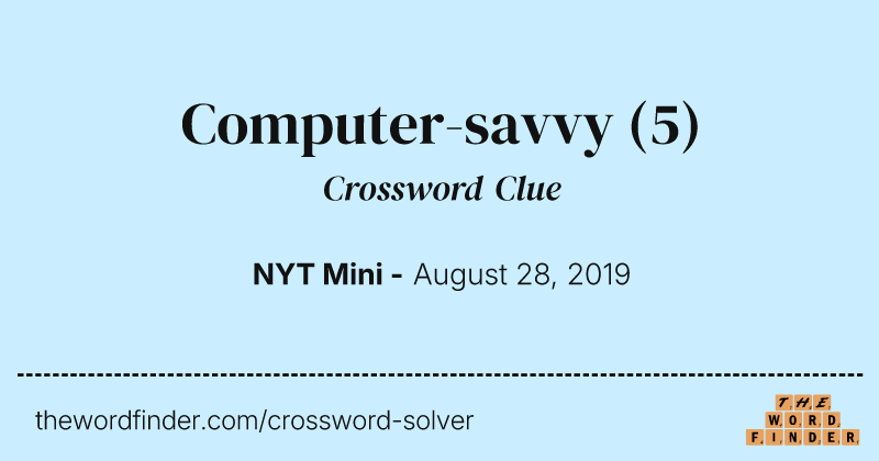 Computer-savvy crossword clue image
