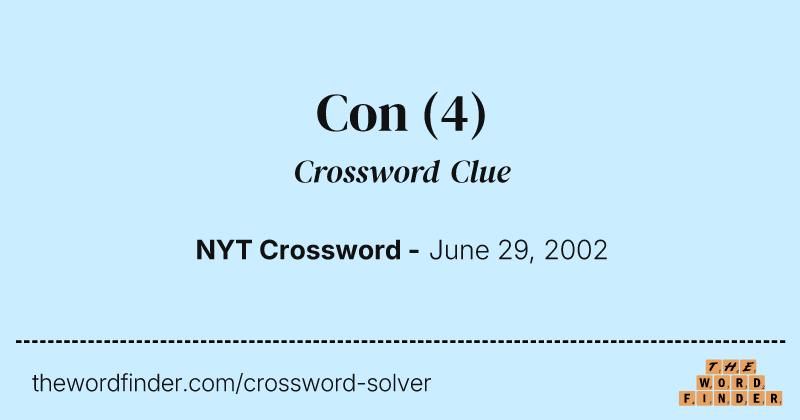 Con crossword clue image