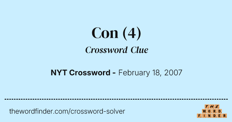 Con crossword clue image