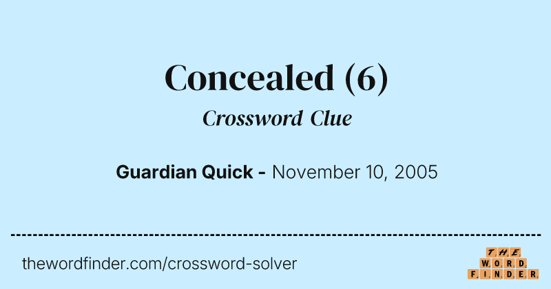 Concealed crossword clue image