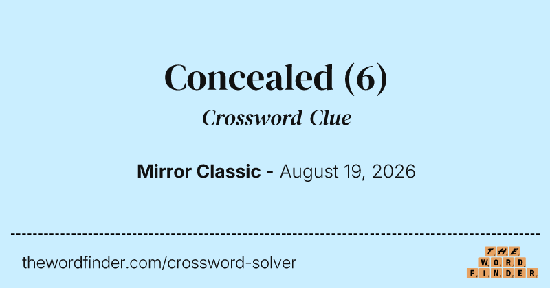 Concealed crossword clue image