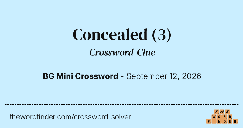 Concealed crossword clue image