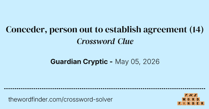 Conceder, person out to establish agreement crossword clue image