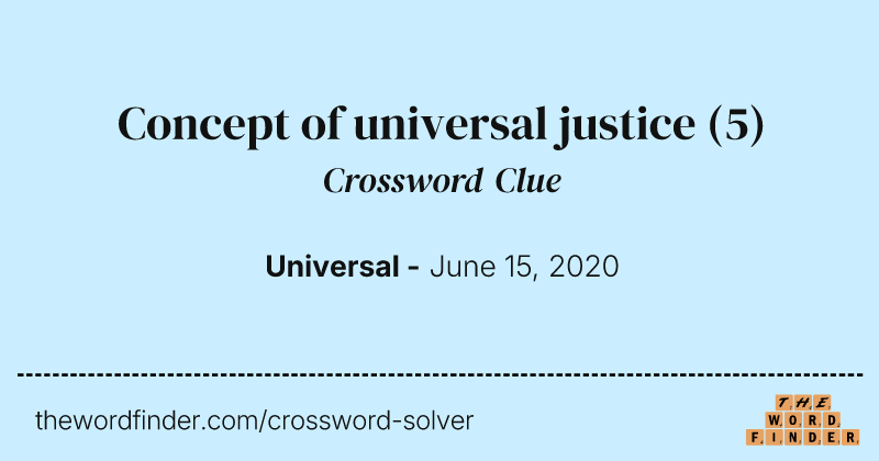 Concept of universal justice crossword clue image