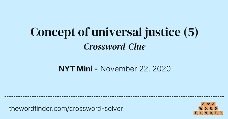 Concept of universal justice crossword clue image
