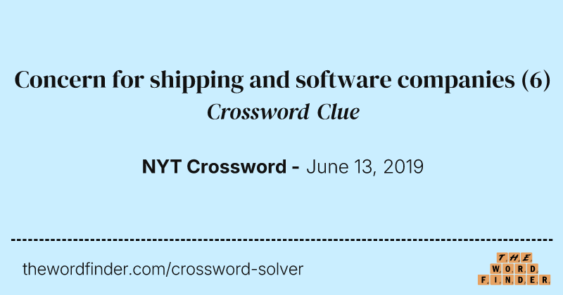 Concern for shipping and software companies crossword clue image