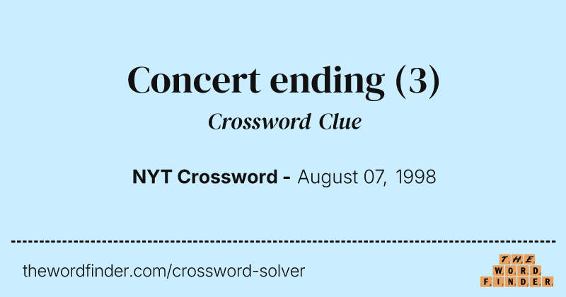 Concert ending crossword clue image