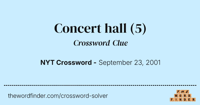 Concert hall crossword clue image