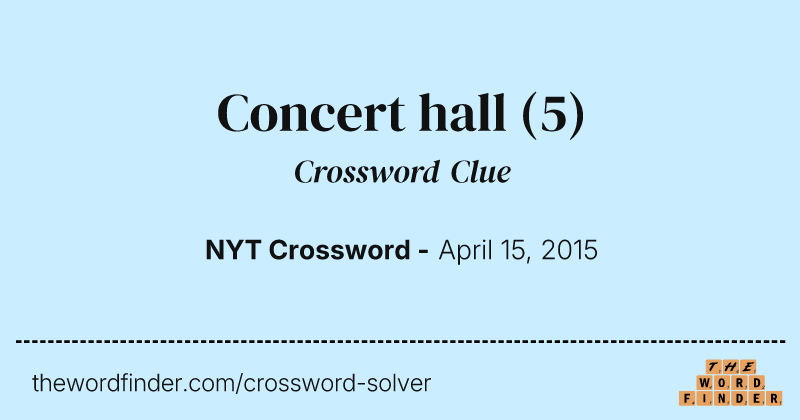 Concert hall crossword clue image