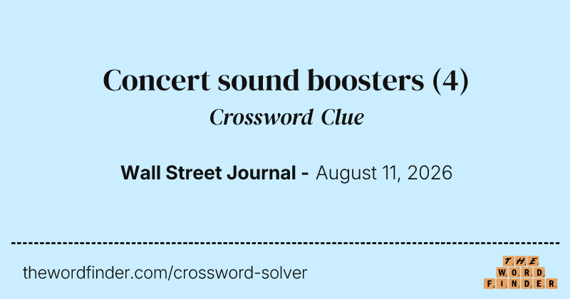 Concert sound boosters crossword clue image